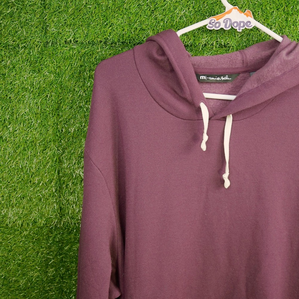TravisMathew Hoodie Burgundy Fleece Pullover - Mens Size XXL